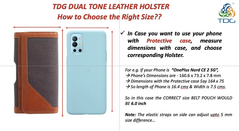 TDG Leather Belt Pouch Holster for Apple iPhone 16 Pro max Smartphones & Mobiles (6.7 inches) Brown - Image 3