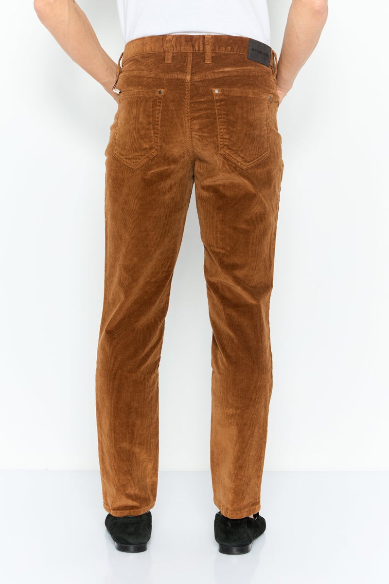 Michael Kors Men Slim Fit Ribbed  Corduroy Pants, Brown  - Image 4