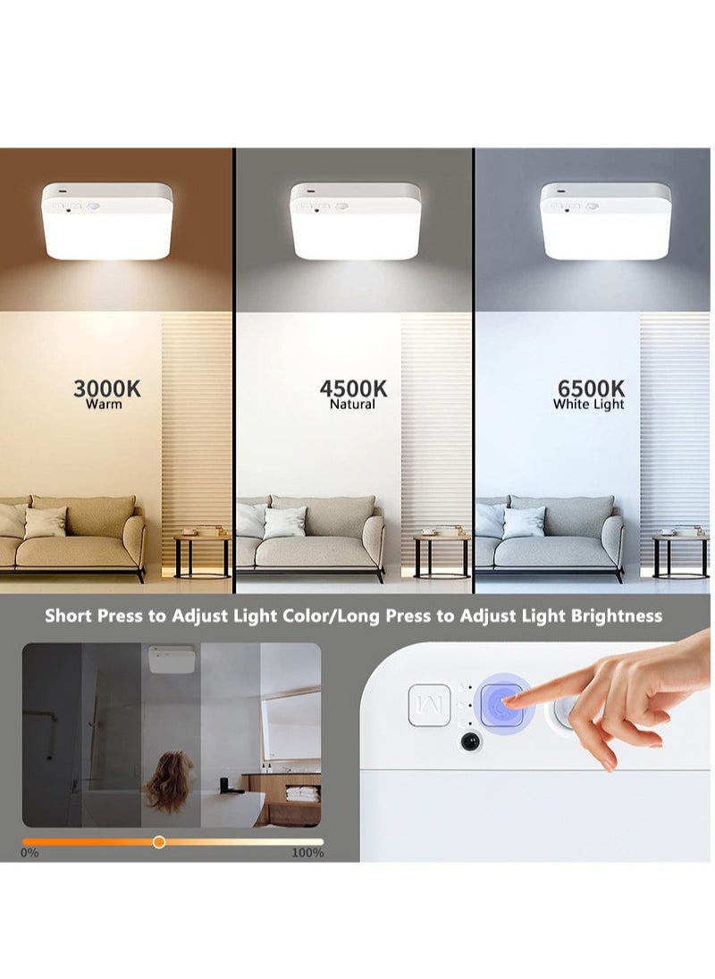 XiuWoo - Rechargeable Wireless Ceiling Light, Motion Sensor Lights, Indoor Battery-Operated Light, Shed Light with Remote Control, 3 Mode, Brightness Adjustment - Image 1