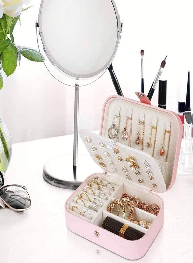 JELVI Jewellery Organiser PU Leather Magnetic Buckle Portable Storage Box Case | Dividers Container for Rings, Earrings, Necklace Home Organizer - Image 3
