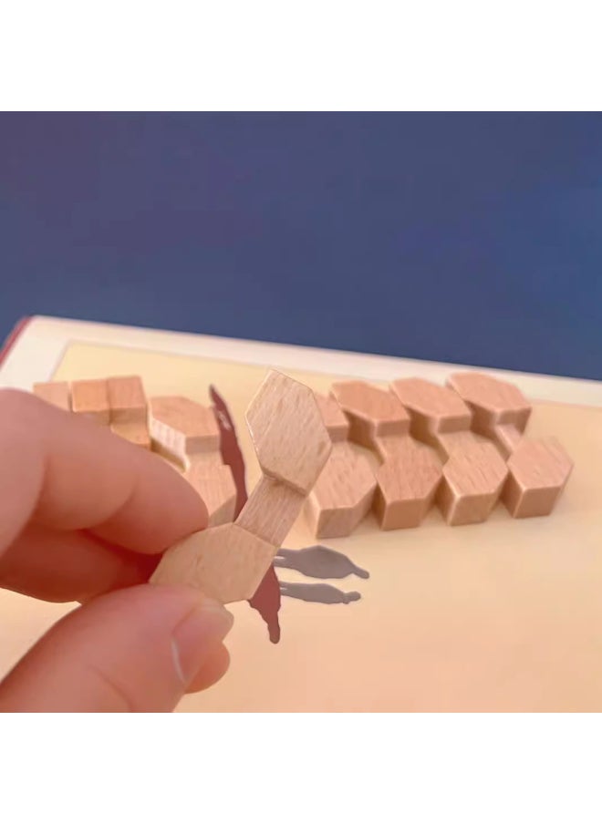 null - Wooden Toy Building Blocks Luban Lock Kongming Lock Small Size Beech Wood Suit Kindergarten Primary School Students Disassembly Toys-color:Small 5-piece Set Type B - Image 1