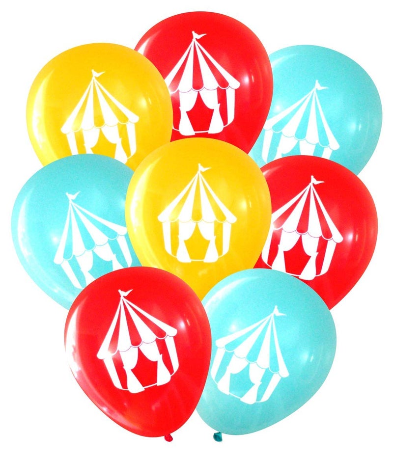 Nerdy Words Carnival Circus Tent Latex Balloons by Nerdy Words Pack of 16 - Image 3