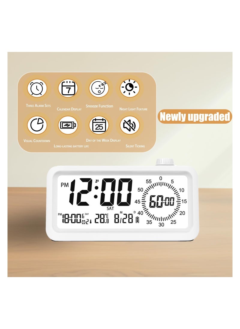 SYOSI - 60-Minute Visual Timer for Kids, Pomodoro Timer, Countdown and Count Up Timer, Rechargeable Alarm Clock, Dual Display, LCD Time Reminder, Ideal for Homeschooling, Teaching, and Time Management(1 Pack) - Image 1