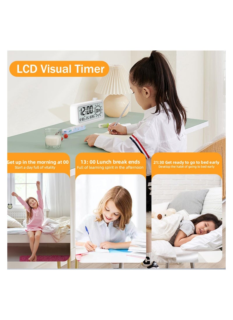 SYOSI - 60-Minute Visual Timer for Kids, Pomodoro Timer, Countdown and Count Up Timer, Rechargeable Alarm Clock, Dual Display, LCD Time Reminder, Ideal for Homeschooling, Teaching, and Time Management(1 Pack) - Image 1