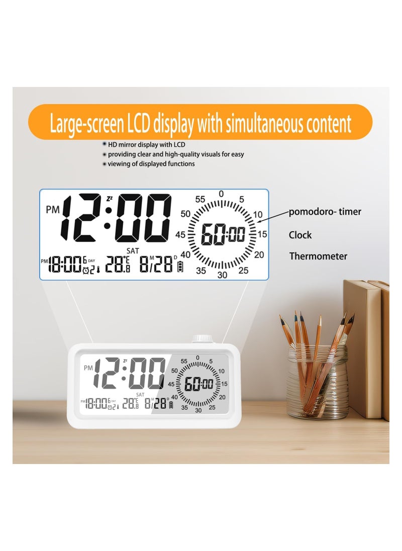 SYOSI - 60-Minute Visual Timer for Kids, Pomodoro Timer, Countdown and Count Up Timer, Rechargeable Alarm Clock, Dual Display, LCD Time Reminder, Ideal for Homeschooling, Teaching, and Time Management(1 Pack) - Image 1