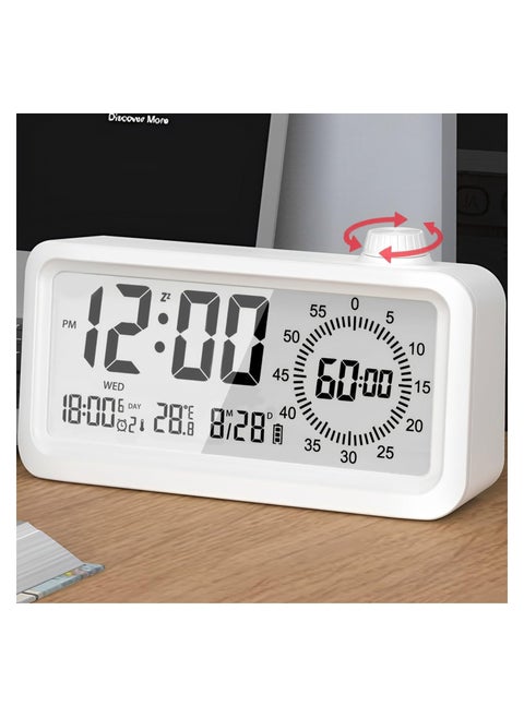 60-Minute Visual Timer for Kids, Pomodoro Timer, Countdown and Count Up Timer, Rechargeable Alarm Clock, Dual Display, LCD Time Reminder, Ideal for Homeschooling, Teaching, and Time Management(1 Pack)