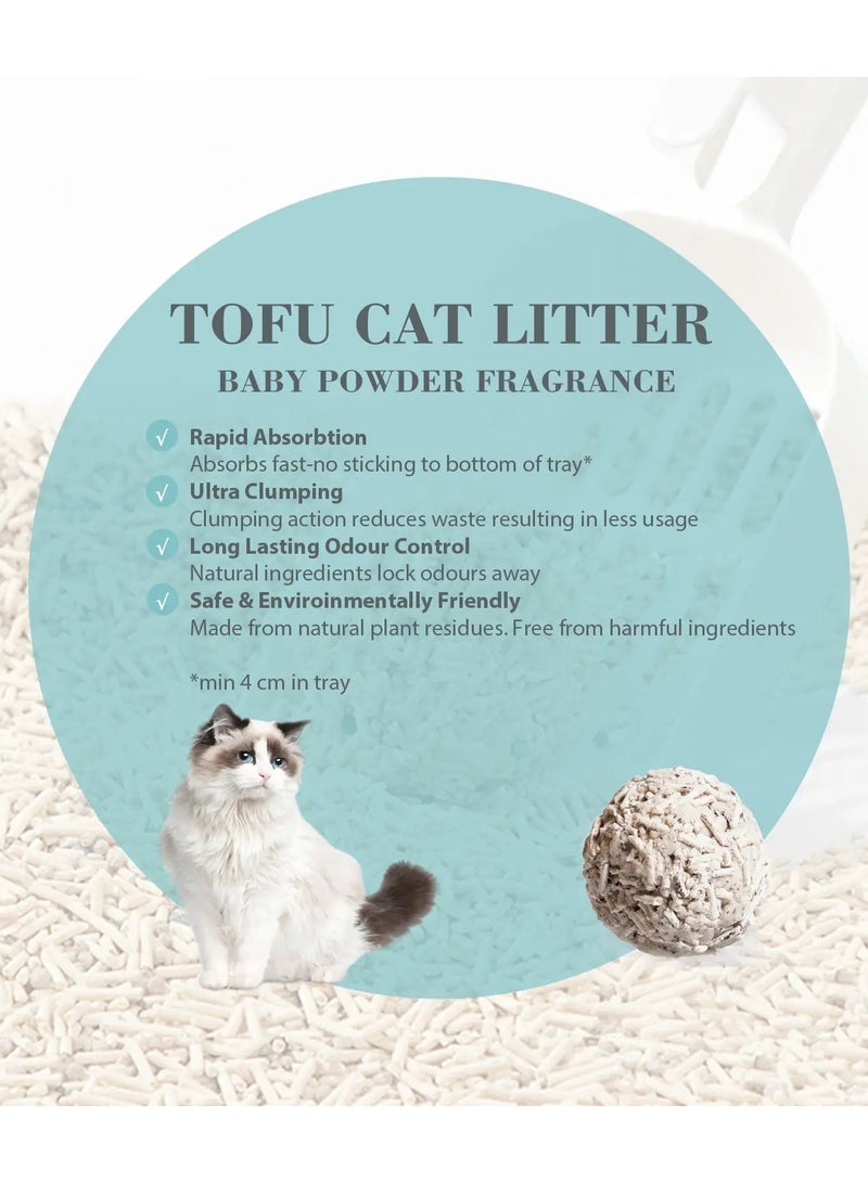 Bioline Tofu Cat Litter 7L -  Baby Powder Fragrance for Freshness & Comfort - Image 2