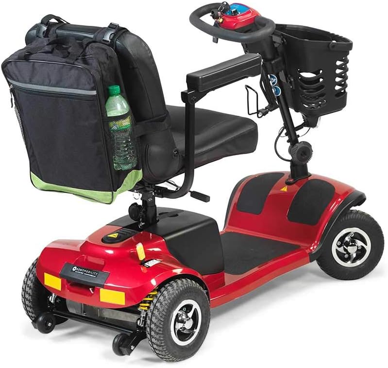 NRS Healthcare Reflective Wheelchair Scooter Bag, Black and Green Storage burden minimized build - Image 2