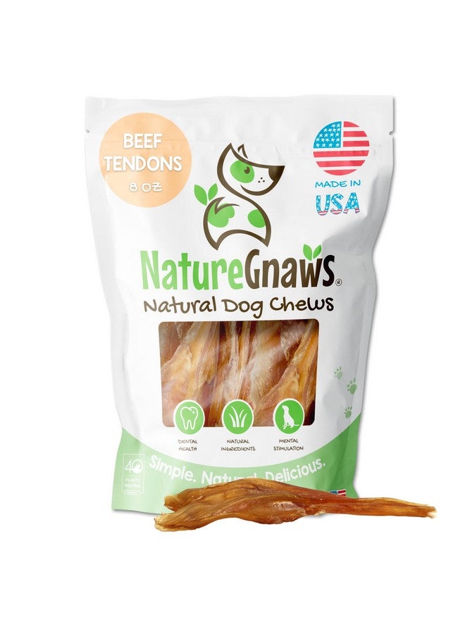 طبيعة أوتار لحم البقر الأمريكية للكلاب (8 أونصة) - سمك مختلط - تدوم طويلاً للمضغ العدواني - مكافآت مضغ لحم البقر الطبيعي الفاخر للكلاب - خالية من الجلد الخام - Image 1