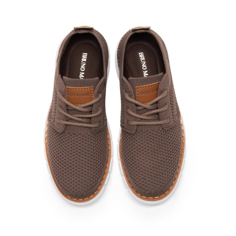 Bruno Marc Boy's Mesh Sneakers Oxfords Casual Dress Lace-Up Lightweight Walking Shoes,Size 6 Big Kid,Brown,SBOX2503K - Image 4