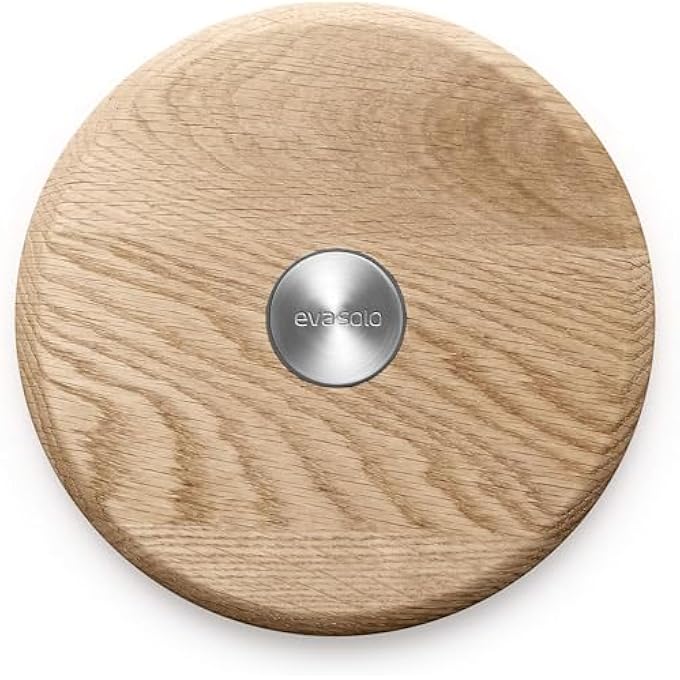 BS Eva Solo Nordic Kitchen Magnetic Trivet  Round Solid Oak With Stainless Steel Center HeatResistant Table Protector For Hot Pots  Pans Stylish Scandinavian Design - Image 1