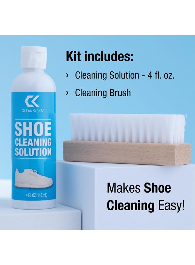 CleanKicks Shoe Cleaning Kit - Footwear Cleaner for Sneakers, Boots, Cleats, and Many Other Shoe Types - (4 Ounce Bottle and Brush). Packaging May Vary Between Green and Blue. - Image 2