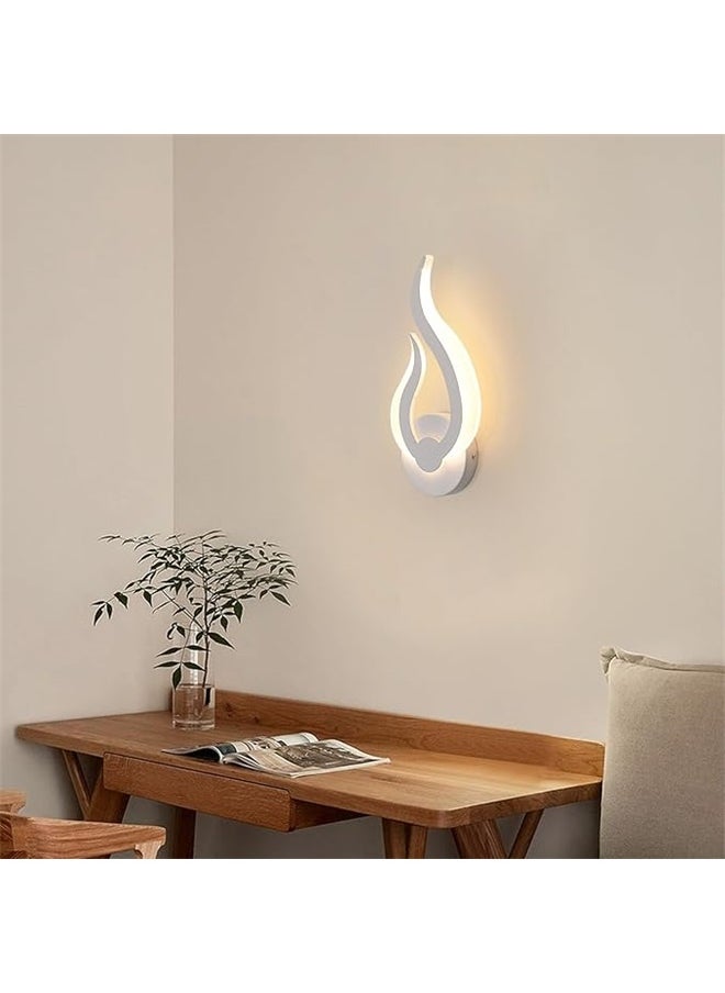 yongsheng Modern Led Wall Lamp White ，Warm White Flame Shape LED Wall Light, Energy Efficient Indoor Wall Lamp for Bedroom, Bathroom, Living Room, Hallway, Corridor  - Image 2