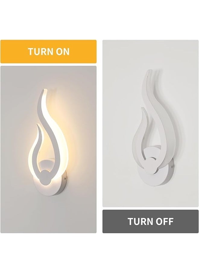 yongsheng Modern Led Wall Lamp White ，Warm White Flame Shape LED Wall Light, Energy Efficient Indoor Wall Lamp for Bedroom, Bathroom, Living Room, Hallway, Corridor  - Image 3