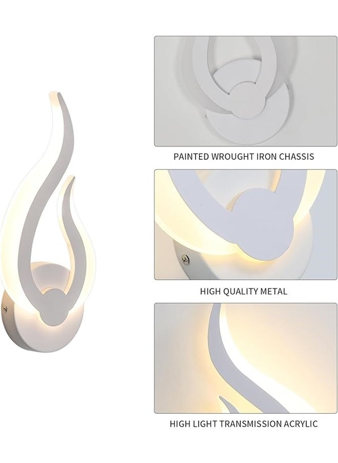 yongsheng Modern Led Wall Lamp White ，Warm White Flame Shape LED Wall Light, Energy Efficient Indoor Wall Lamp for Bedroom, Bathroom, Living Room, Hallway, Corridor  - Image 4