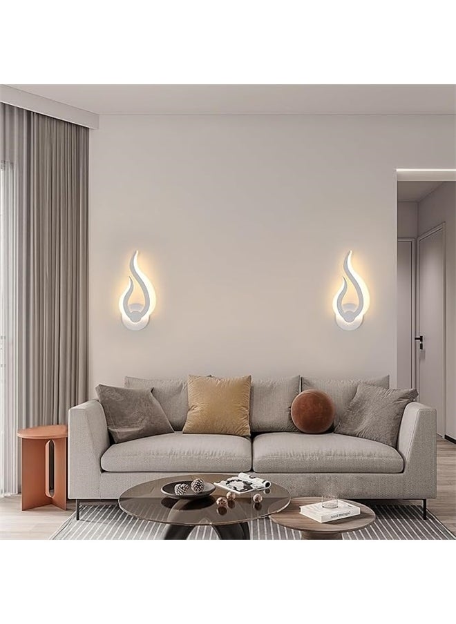 yongsheng Modern Led Wall Lamp White ，Warm White Flame Shape LED Wall Light, Energy Efficient Indoor Wall Lamp for Bedroom, Bathroom, Living Room, Hallway, Corridor  - Image 5