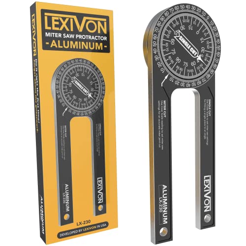 مقياس الزاوية LEXIVON من الألمنيوم 7 إنش مقاوم للصدأ مع ميزات مقاييس محفورة بالليزر بدقة LX230