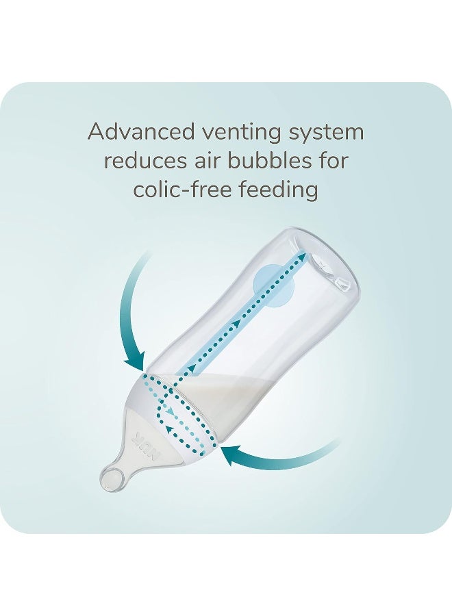 NUK Smooth Flow Pro Anti Colic Baby Bottle - Easy to Assemble and Clean & Reduces Newborn Spit-up & Gas - Image 3
