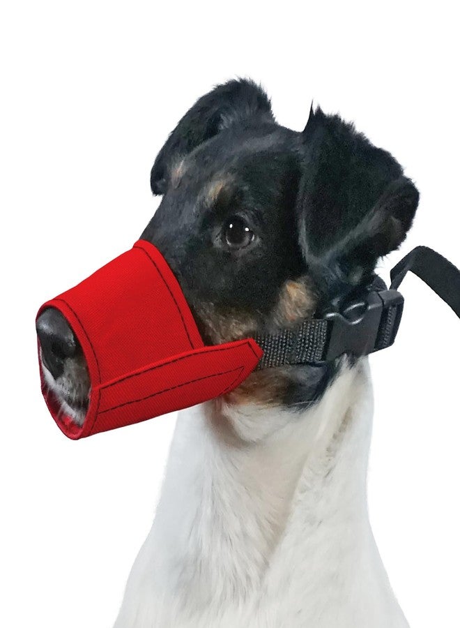 JorVet Soft Dog Muzzle | Adjustable, Breathable Nylon for Preventing Biting | Comfortable & Secure Fit for Medium Dogs - Perfect for Everyday Walks, Vets & Grooming | Red - Image 2