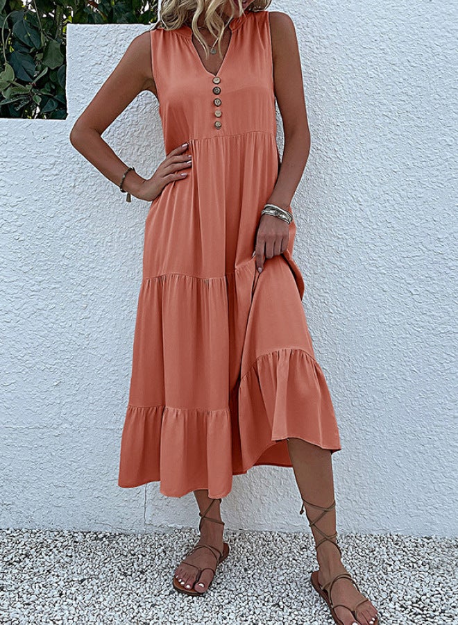 Yailla Summer Vest Skirt Sleeveless Loose Casual Dress 