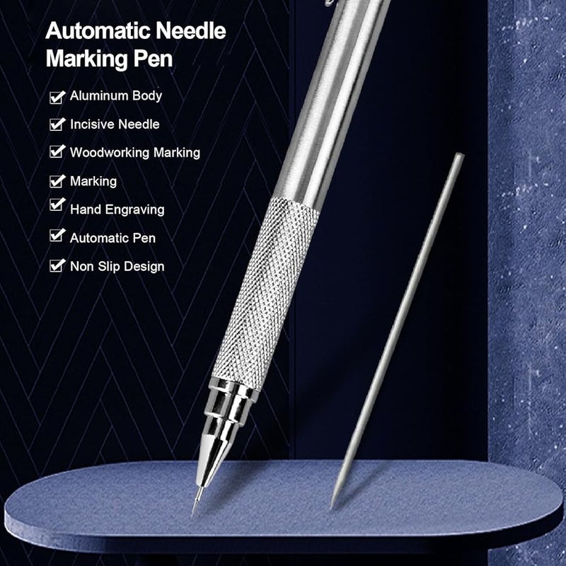 قلم نقش معدني من سبائك الألومنيوم برأس إبرة فولاذية للزجاج والخشب والأكريليك والبلاط في الأعمال الحرفية - Image 4