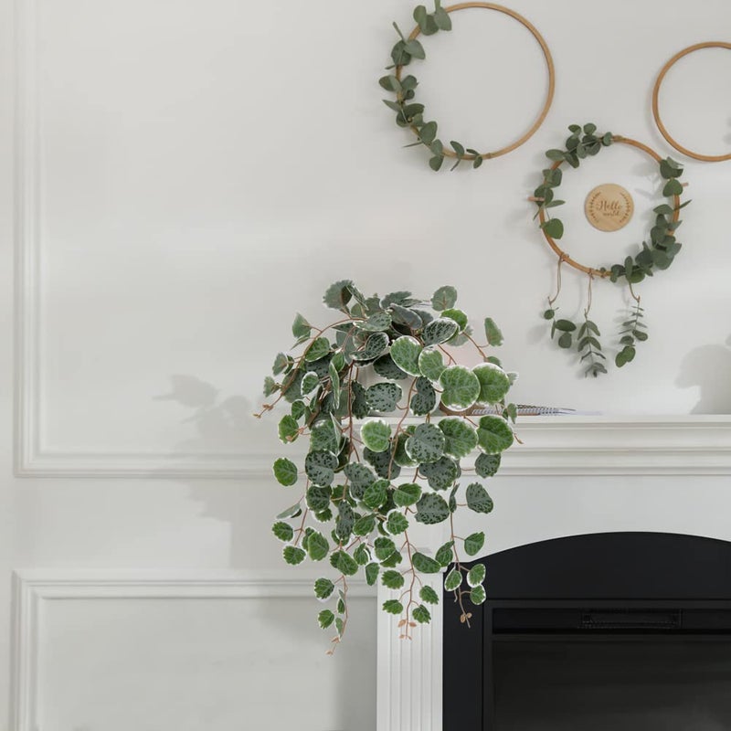 Briful Fake Plants Indoor 16'' Artificial String of Hearts Plants with Ceramic Pot Faux Draping Vine Plants for Home Bathroom Table Shelf Office Hotel Decor - Image 4
