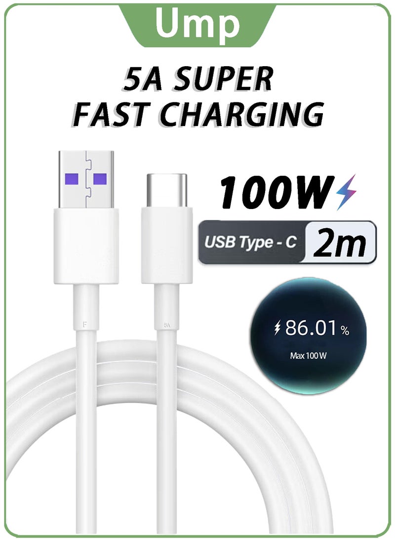 Ump Official USB-A to Type-C Super Fast Charging Cable, 2m, for Huawei/Xiaomi/Honor, supports up to 100W fast charging - Image 1