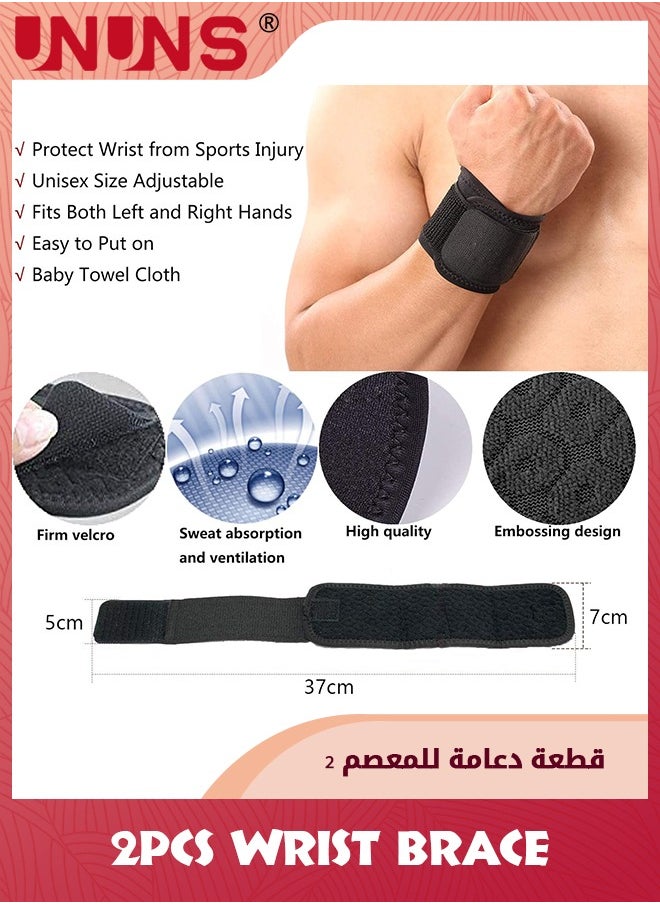 UNUNS Fitness Wrist Brace,2 Pcs Adjustable Wrist Support Protection, Ergonomic Wrist Compression Strap Wrist Wrap,Women Men Wrist Band For Gym Workout Weightlifting Sports  - Image 3