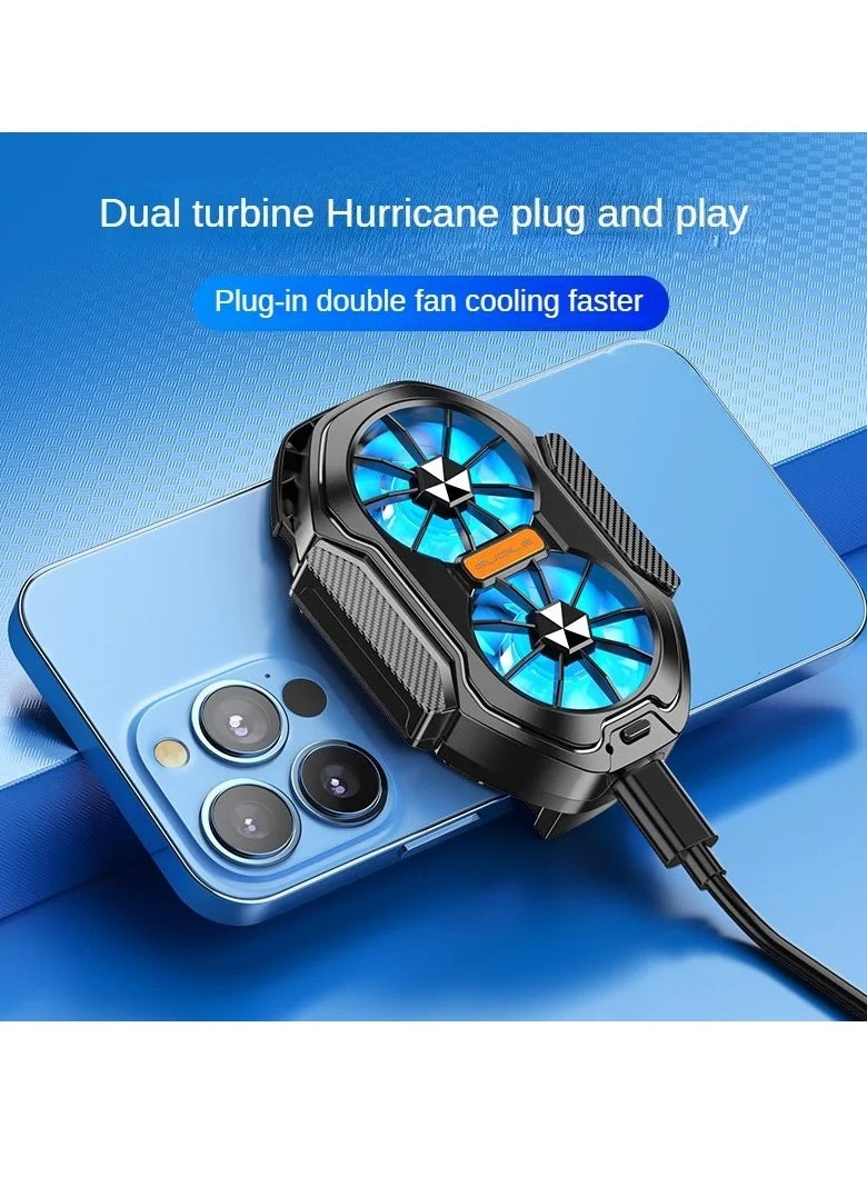 FS01 Phone Cooler, Dual Fan Mobile Phone Cooler, Long Lasting Stronger Cooling External Mobile Radiator, Fast Cooling Adjustable Back Clip Cooling Fan For Phone, (Plug in Version)