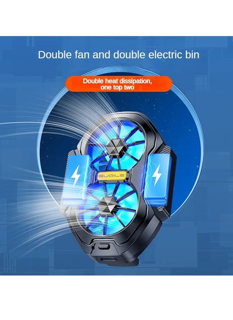 FS01 Phone Cooler, Dual Fan Mobile Phone Cooler, Long Lasting Stronger Cooling External Mobile Radiator, Fast Cooling Adjustable Back Clip Cooling Fan For Phone, (Plug in Version)