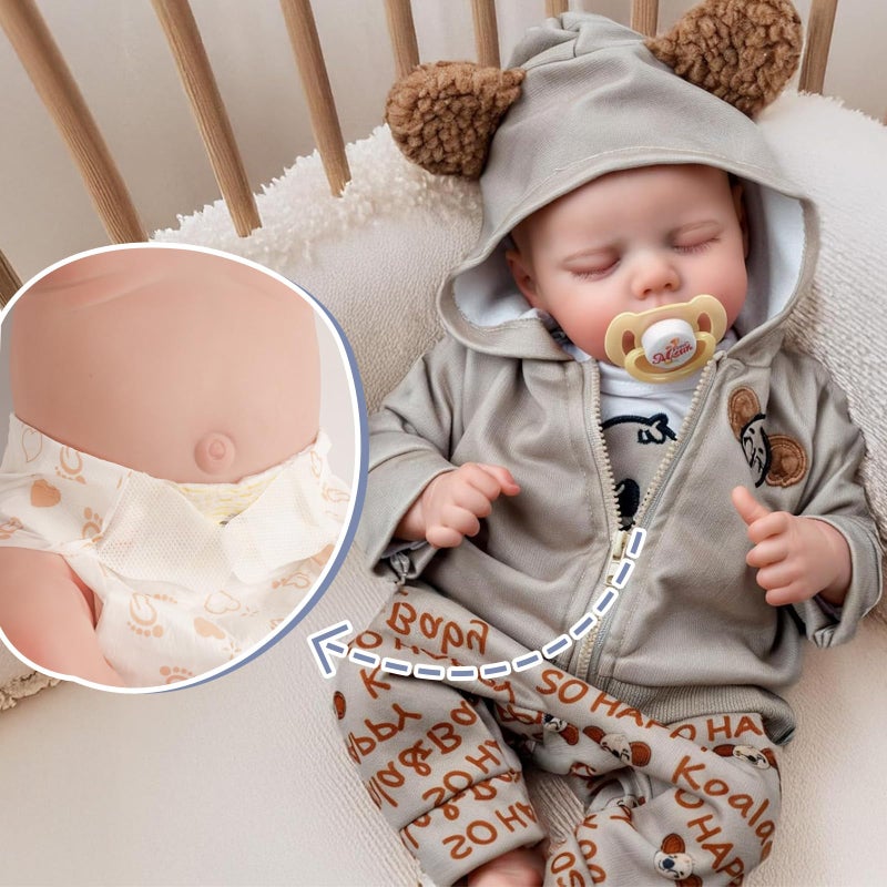 JIZHI Realistic Reborn Baby Dolls Girl 17 Inch Lifelike Newborn Real Life Baby Girl Dolls Soft Vinyl and Cloth Body with Feeding Kit Gift Box for Kids Age 3 - Image 3