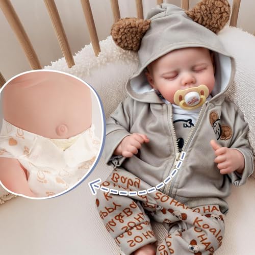 JIZHI Realistic Reborn Baby Dolls Girl 17 Inch Lifelike Newborn Real Life Baby Girl Dolls Soft Vinyl and Cloth Body with Feeding Kit Gift Box for Kids Age 3 - Image 1