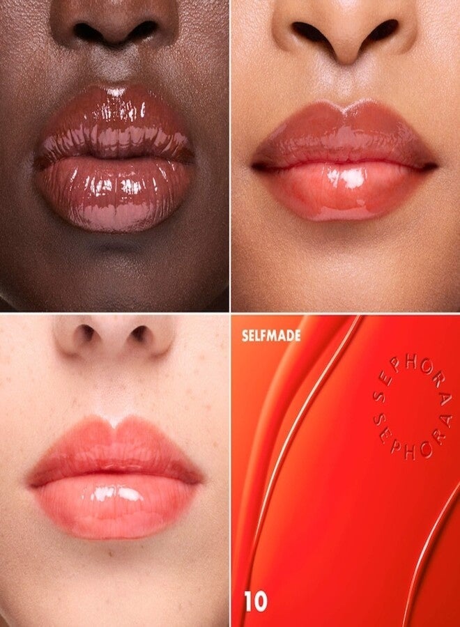 SEPHORA COLLECTION Sephora Glossed Moisturizing Lip Gloss – Glassy Shine,10 Self Made - Warm Rosy Coral, Hydrating & Smoothing Lip Gloss, Glittery Finish, 5 mL (0.16 oz) - Image 2