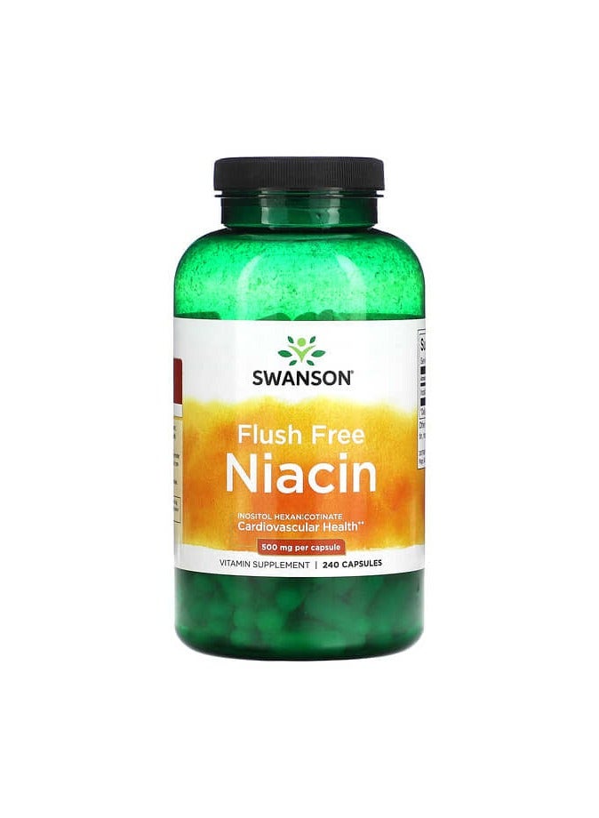 SWANSON Flush Free Niacin, 500 mg, 240 Capsules