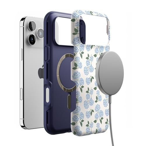 Casely iPhone 17 Pro Max Case | Nantucket Cottage | Blue Hydrangea | Bold Protective Design | Compatible with MagSafe - Image 4
