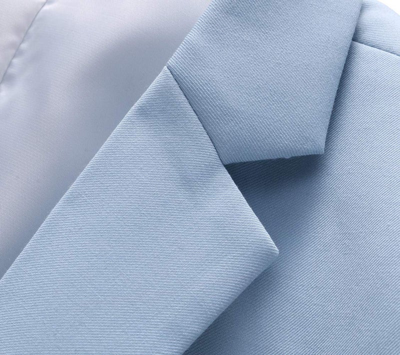 UNINUKOO Men's Suit Slim Fit 2 Button 2 Piece Suits for Men Party Formal Dress Solid Tuxedo Blazer Jacket Pants Set US Size 32 Sky Blue - Image 4