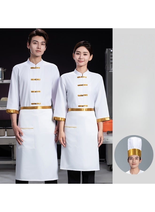 KUYING New Chef Workwear Top+Apron+Hat Set - Image 1