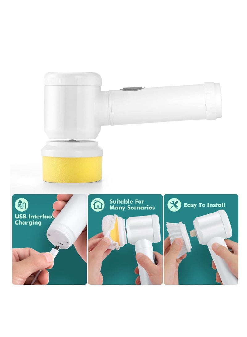 Y&D Rechargeable Electric Spin Scrubber, Cleaning Brush with 3 Heads,Bathroom Scrub Brush,Shower Scrubber for Cleaning丨Wall/Bathtub/Toilet/Window/Kitchen/Sink/Dish/Grout  - Image 5