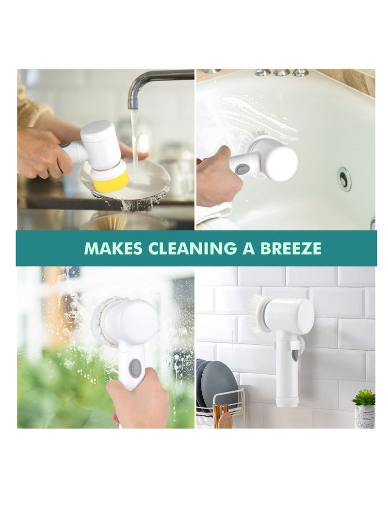 Y&D Rechargeable Electric Spin Scrubber, Cleaning Brush with 3 Heads,Bathroom Scrub Brush,Shower Scrubber for Cleaning丨Wall/Bathtub/Toilet/Window/Kitchen/Sink/Dish/Grout  - Image 3