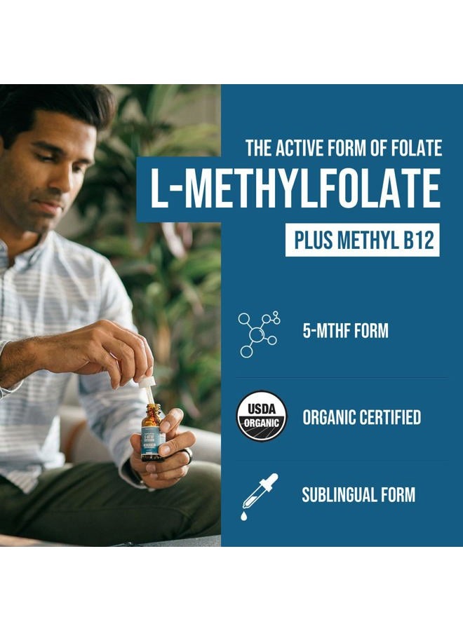Triquetra Health Organic Methyl Folate 1000 mcg + Methyl B12 Cofactor (300 Servings) – Metabolically Active 5-MTHF Form, Organic Berry Flavor, Liquid Sublingual Form – Mood, Cognition, Methylation, Pregnancy (1oz) - Image 2