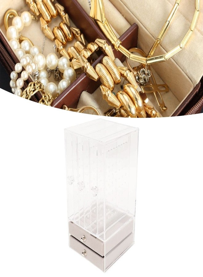 Qinlorgo Acrylic Earring Holder, Transparent Acrylic + Acrylic Holder with 5 Drawers, Drawers Acrylic Earring Holder for Storing Earrings, Necklaces, Rings - Image 2