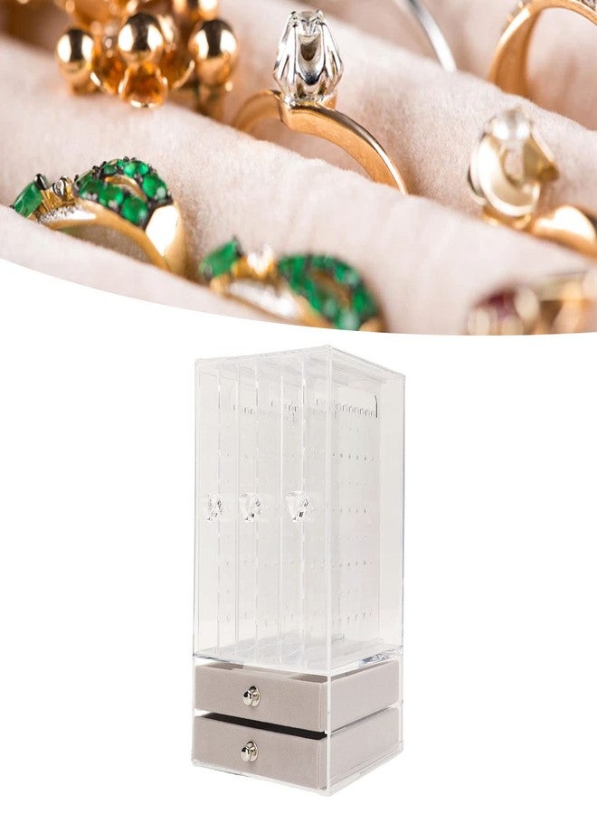 Qinlorgo Acrylic Earring Holder, Transparent Acrylic + Acrylic Holder with 5 Drawers, Drawers Acrylic Earring Holder for Storing Earrings, Necklaces, Rings - Image 3