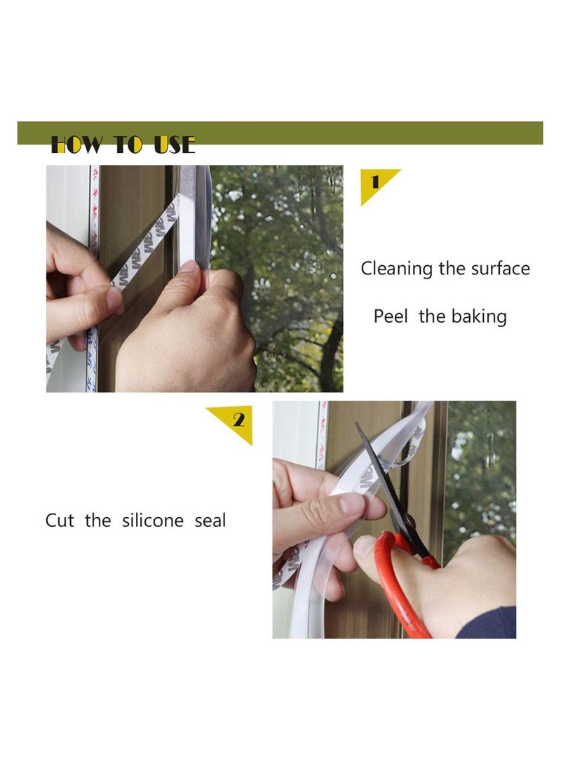 Generic 2-Piece Weather Stripping Door Seal Strip for Doors and Windows Silicone Sealing Sticker Adhesive 5 Meters Long Width 35mm  - Image 3
