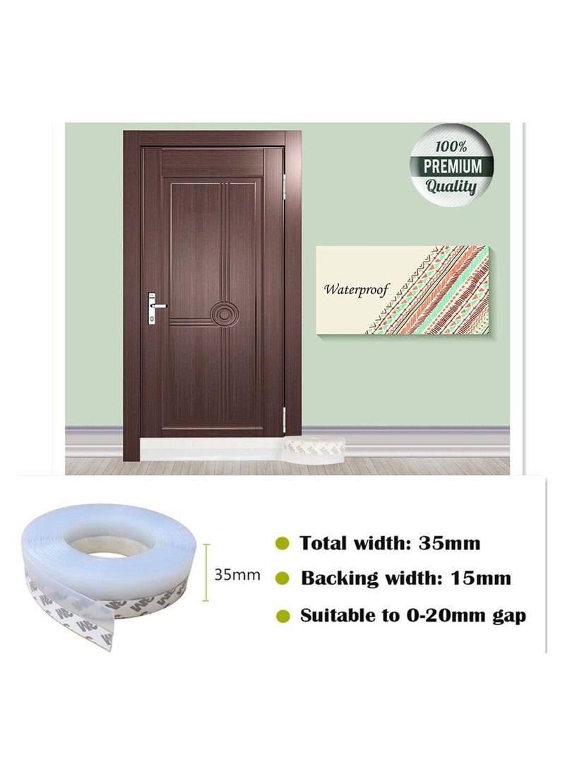 Generic 2-Piece Weather Stripping Door Seal Strip for Doors and Windows Silicone Sealing Sticker Adhesive 5 Meters Long Width 35mm  - Image 4