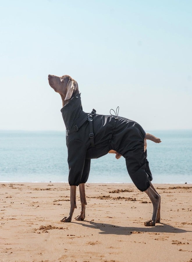 PAWBOSE Dog Raincoat with Harness for Medium and Large Dogs, Adjustable Waterproof Dog Rain Jacket,Reflective Rainproof Puppy 4 Legs Raincoat-Black,XL - Image 5