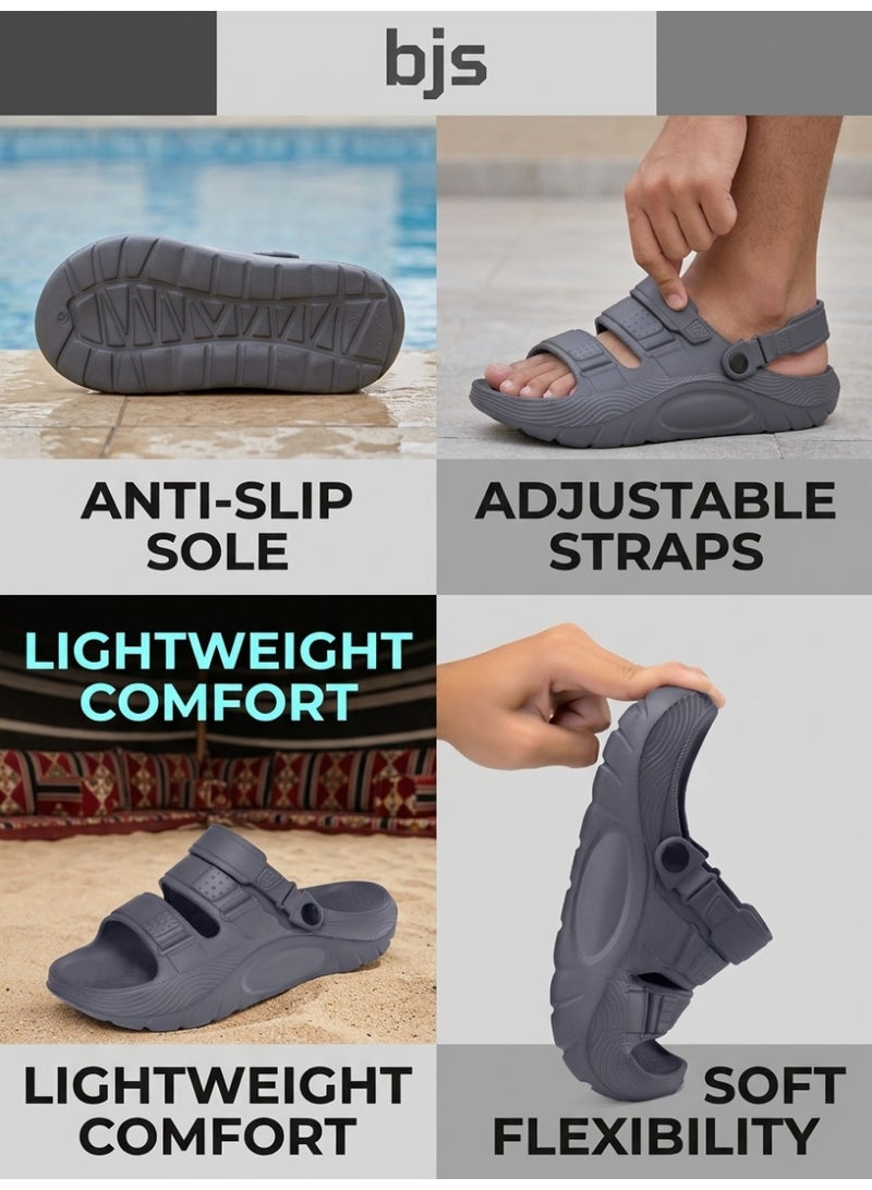 Bjs Men's Outdoor Flip-Flops Convertible To Sandals, EVA Non-Slip Design, Suitable For Casual Wear And Bath Use, Lightweight And Versatile - Image 2