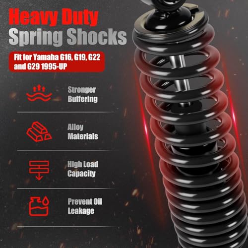 LEAPGOMAX Yamaha Golf Cart Shocks Absorber Rear Heavy Duty Springs for Yamaha Gas and Electric G29 Drive, G22, G20, G19, G16 and G14 Golf Cart Models OEM JN4-F2210-00-00, JN3-F2210-00（Black) - Image 2