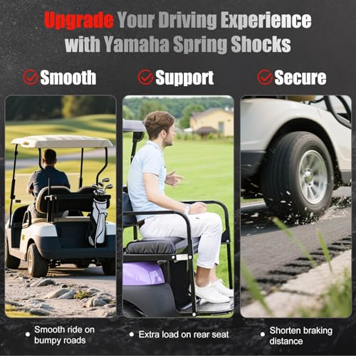 LEAPGOMAX Yamaha Golf Cart Shocks Absorber Rear Heavy Duty Springs for Yamaha Gas and Electric G29 Drive, G22, G20, G19, G16 and G14 Golf Cart Models OEM JN4-F2210-00-00, JN3-F2210-00（Black) - Image 3