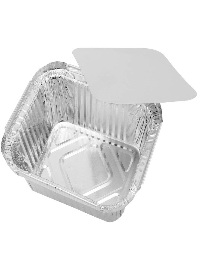 SHEUTSAN 125 Pack 12oz Aluminium Foil Baking Trays with Lids, 5.7 x 4.8 x 1.8 Inch Foil Take Out Pans, 14.5x12.5x4.5cm Disposable Foil Food Containers for Roasting, Baking, Cooking - Image 5