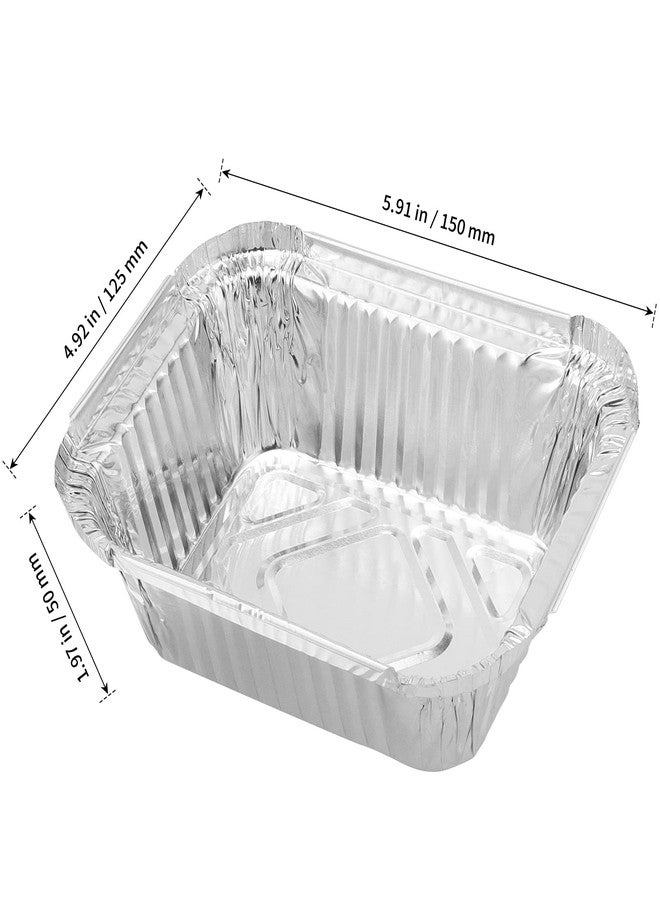 SHEUTSAN 125 Pack 12oz Aluminium Foil Baking Trays with Lids, 5.7 x 4.8 x 1.8 Inch Foil Take Out Pans, 14.5x12.5x4.5cm Disposable Foil Food Containers for Roasting, Baking, Cooking - Image 2